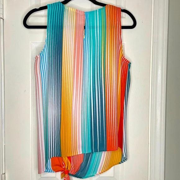 Rachel Zoe Multi-color Striped Lightweight Sleeveless Top | Size Small - Picture 3 of 5